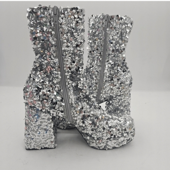 Abound Steffie Silver Sequin Platform Booties Women's Size 6.5 NWOT - Picture 7 of 10